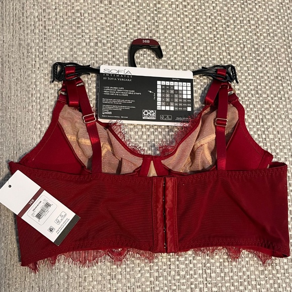 Sofia Intimates by Sofia Vergara Eyelash bustier Red Size 36B New with Tags - Picture 2 of 5